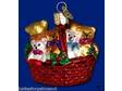 Basket of Teddies Old World Christmas Ornament 12143